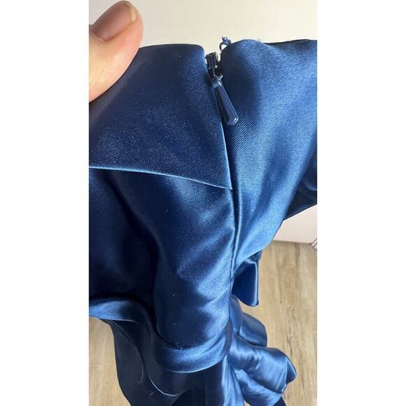 Vtg Jessica McClintock For Gunne Sax 90’s Blue Satin‎ Party Prom Dress Sz 11/Med - Picture 11 of 13